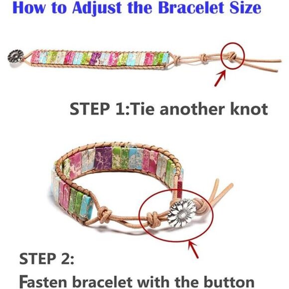 7 Chakra Bracelets for Women with Real Stones Leather Wrap Healing Bead Bracelet - Picture 6 of 7